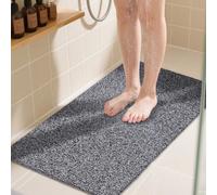 COSYLAND Tapis de Douche Antidérapant 40x80 cm - Confort Doux en PVC Luffa - Drainage Efficace et Séchage Rapide - Salle de Bain & Zones Humides - Découpable - Noir/Blanc