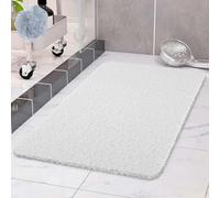 COSYLAND Tapis de Douche Antidérapant 40x80 cm - Tapis de Bain Sécurité Confortable en PVC Luffa - Séchage Rapide avec Trous de Drainage - pour Salle de Bain et Zones Humides - Découpable - Blanc