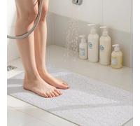 COSYLAND Tapis de Douche Antidérapant 40x80 cm - Tapis Sécurisé en PVC Luffa - Drainage Optimisé pour Salles d’Eau - Découpable - Blanc