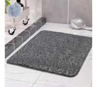 COSYLAND Tapis de Douche Antidérapant 60x60 cm - Tapis de Bain Sécurité Confortable en PVC Luffa - Séchage Rapide avec Trous de Drainage - Pour Salle de Bain et Zones Humides - Découpable - Noir/Blanc