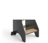 COSYLAND Tour d Observation Montessori Réglable en Hauteur pour Enfants de 18 Mois à 6 Ans, Chaise d Apprentissage Sécurisée en Bois, Design Moderne et Stable, Idéale pour Bébé - Naturel & Noir