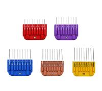 COSYONALL Ensemble de peignes de guidage pour chien en acier inoxydable 5 couleurs, longueur de coupe 0,3 cm à 1,6 cm pour lame amovible 10#/15#/30# A5, compatible avec Andis, Oster A5, Wahl série KM
