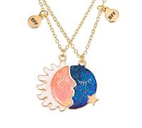 Cosysparks Collier D'amitié pour 2, Collier Meilleure Amie Magnetic Colliers Bff with Sunmoon Pendentif Lighting Colliers Soeur pour 2 Set Cadeaux de Noël pour Les Anniversaires des Femmes (2 pièces)