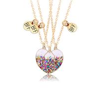 Cosysparks Collier D'amitié Pour 3, 3 Pièces BFF Femmes Collier Amitié pour 3 Colliers Amitié BFF Colliers D'amitié Pour 3 Filles Cadeaux de Bijoux pour Filles (Riche en couleurs)