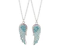 Cosysparks Collier pour Meilleure Amie, Aile d'Ange Bleue Collier d'Amitié BFF pour 2, Set de Colliers pour Sœurs Cadeau pour Femmes pour la Remise des Diplômes Anniversaire Noël