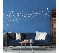 Cosysparks Lot 40 autocollants miroir acrylique argenté - Décoration murale minimaliste salon, chambre, bureau