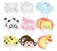 Cosysparks Masque a Colorier pour Enfant, 16 pièces Masque Animaux Enfant Masque Visage Enfant Maison Masques pour Enfants Animaux Remplissage de Sac de Fête pour Enfants
