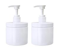 Cosywell Lot de 2 distributeurs à Pompe en Plastique Rechargeables à Large goulot sans BPA pour Cuisine, Salle de Bain, Douche, Lotion, shampooing, après-shampoing (Blanc, 2 x 500 ML)