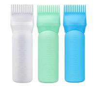 Cosywell Root Comb Lot de 3 flacons applicateurs de teinture pour cheveux avec échelle graduée (blanc, bleu, vert) 170 ml