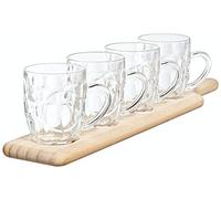 Cosyy&Trendy 605837 Set de dégustation 4 chopes à bière 28,5 Cl + 1 planche bois
