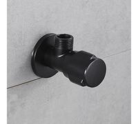 COSZWQDP Vanne d'arrêt d'angle 1,27 cm x G1,27 cm Vanne d'arrêt en laiton murale noire raccord de salle de bain arrêt d'eau (Nero)