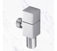 COSZWQDP Vanne d'arrêt d'évier 1/2 noire en laiton à fixation murale carrée balcon salle de bain raccord G1/2" butée d'angle x (argenté)