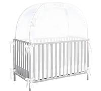 Cot Netting, Crib Cover to Keep from Climbing Out with Breathable Mesh, Steel Wire Materials with Bed Protection Function, Unique Crib Tent for Kids Nursery Canopy Pop-Up Travel Home Scho