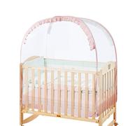 Cot Netting, Crib Cover to Keep from Climbing Out with Breathable Mesh, Steel Wire Materials with Bed Protection Function, Unique Crib Tent for Kids Nursery Canopy Pop-Up Travel Home Scho