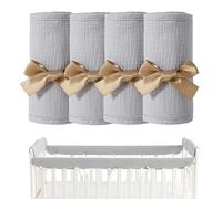 Cot Rail Protector 2 Pieces Breathable Cotton The B Gauze Adjustable Straps