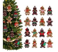 Cotabacuco 16x déco Sapin Silicone, Bonhomme en Pain d’épices Suspendu | Décoration incassable de sapin de Noël, silicone souple, motifs détaillés de pain d'épices, facile à accrocher
