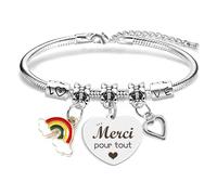 coTaSiEY Merci Maitresse, Cadeau Merci Maîtresse Atsem Colleagues Enseignant Bracelet Anniversaire Noel Valentine Paques Gourmette Remerciement Cadeau Original Femme