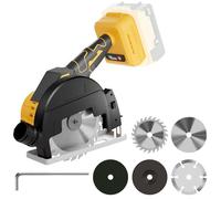 Cotchen Mini scie circulaire sans fil compatible avec batterie DeWalt 20 V, scie circulaire compacte sans balais avec 5 lames de 10,2 cm, profondeur de coupe maximale de 3,8 cm, pour bois, métal