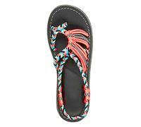 COTCLO Sandales d'été - Sandales d'été - Chaussures pour femme - Couleur assortie - Nœud de corde - Sandales confortables pour femme - Chaussures grande taille - Orange - 35