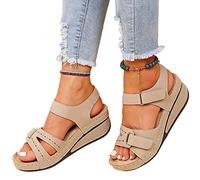 COTCLO Sandales d'été pour femmes sandales à talon compensé sandales chaussures d'été pour femmes sandales compensées élégantes chaussures compensées pour femmes - beige, 42