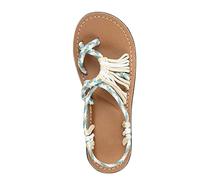 COTCLO Sandales d'été sandales d'été chaussures femme couleur assortie nœud corde sandales à bout de plage confortables femmes grandes tailles chaussures beiges, 41