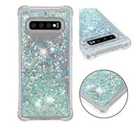 COTDINFOR Compatible avec Samsung Galaxy S10 Plus Coque Liquide Cover Bling Briller Sparkle Floating Antichoc Protective Silicone TPU Étui Housse pour Galaxy S10 Plus TPU Love Silver YBWTLS.