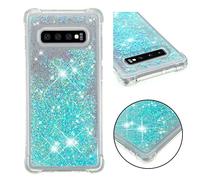 COTDINFOR Compatible avec Samsung Galaxy S10 Plus Coque Liquide Cover Bling Briller Sparkle Floating Antichoc Protective Silicone TPU Étui Housse pour Galaxy S10 Plus TPU Star Blue YBWTLS.