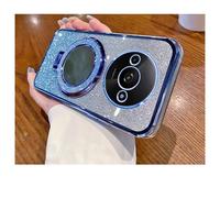 COTDINFOR Coque avec Béquille pour Xiaomi Redmi 13C Paillettes Cover,[Support Invisible] Femmes Miroir Cosmétique Housse Clear Souple Aesthetic Etui Antichoc Housse pour Redmi 13C Bleu DSM.