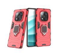 COTDINFOR Coque pour Redmi Note 14 Pro 4G Étui Protection Antichoc Hard PC Case Outdoor Antichoc Véritable Anneau Rotatif à 360°Béquille Bumper Armure Housse Etui pour Redmi Note 14 Pro 4G Rouge KK.