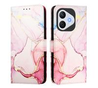 COTDINFOR Étui pour Honor 400 Lite 5G Coque Flip Folio Portefeuille PU Cuir Magnétique Clasp avec Porte-Cartes Stand View Foldable Housse pour Honor 400 Lite 5G Marble Rose YBM.