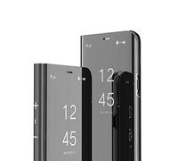 COTDINFOR Galaxy Note 9 Coque Ultra Mince Plating Mirror Makeup Coque Clear View Folio Portefeuille Antichoc Leather Housse Flip Cover pour Samsung Galaxy Note 9 Mirror PU Black MX.