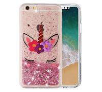 COTDINFOR iPhone 6S Coque Liquide Flowing Glitter Silicone Housse Modèle de Dessin Animé TPU Transparente Antichoc Souple Cover pour iPhone 6S(4.7") Sleeping Beauty Unicorn XYLS.