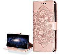COTDINFOR pour Huawei Honor 9X Coque Premium Portefeuille Ultra-Mince Antichoc Flip Magnétique Rétro Étui Bumper Housse en Cuir pour Huawei Honor 9X Rose Gold Mandala LD.