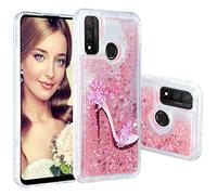 COTDINFORCA Case for Huawei P Smart 2020 Coque Liquide Cover Bling Glitter Sparkle Floating Antichoc Protective Étui Housse en Cuir Compatible pour Huawei P Smart 2020 High Heels XYLS.