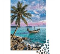 côte Arbre de cocoPuzzle Classique 1000 Pièces pour Couples Relaxation Mentale Divertissement Familial Cadeau d'anniversaire 38x26cm/1000pcs