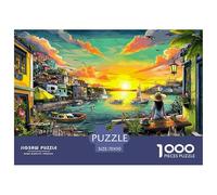 Côte au Coucher du Soleil Puzzle 1000 Pièces pour Adultes Et Enfants Difficile DIY Jigsaw Puzzle Casse-tête De Jeu Familial Jouets De Défi 70x50cm/1000pcs