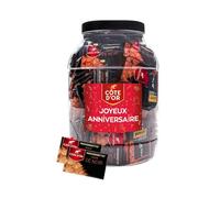 Côte d’Or Mignonnette chocolat Noir de Noir avec inscription « Joyeux Anniversaire »- cadeau chocolat d’anniversaire - en pot réutilisable - chocolat belge - 1400g