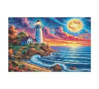 Côte dans la Nuit de Lune 1000 Pieces Casse-tête Collectionneur en Carton Anti-Déchirure Haute Difficulté Décoration Murale Collection Cadeau Noël Qualité Premium 1000 PCS