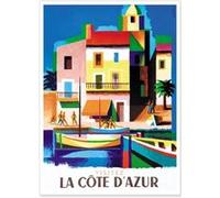CÔTE D'AZUR - FACADE MULTICOLORE - SNCF - Jacques Nathan-Garamond - AFFICHE Multicolore G