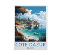 Cote D'azur France，Jigsaw Puzzles for Adults 1000 Piece, Classic Puzzle Teens Boys Girls Puzzles Sturdy Tight Fitting Pieces,Letters on Back for Ideal Challenging and Gift（50x70cm）-EY73