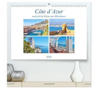 Côte d'Azur - malerische Küste am Mittelmeer (hochwertiger Premium Wandkalender 2026 DIN A2 quer), Kunstdruck in Hochglanz: Cannes, Monaco und Nizza - ... Flair an der Côte d'Azur in Südfrankreich.