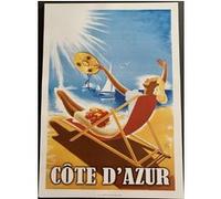 Côte d'Azur - Plage - Transat - 50x70cm AFFICHE / POSTER G