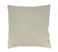 CÔTE Deco Coussin Carré Canapé ou Lit en Gaze de Coton 40 x 40 cm avec Garnissage 100% Polyester - Coussin Décoratif pour Salon ou Chambre Beige Galet