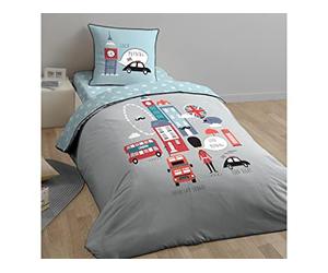 Cote Deco Kids British Morning Parure de lit, Coton, Multicolore, 200cm x 140cm