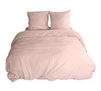 Côté déco - Parure de lit - 100% microfibre lavée - 240 x 260 cm - Rose poudré Rose G