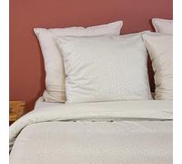 CÔTE DECO Parure de Lit 220x240 Adulte - Housse de Couette 220x240 cm Imprimé Léopard + 2 Taies d'oreiller 63x63 cm - Set de Housse de Couette en Microfibre Frappé - Crème - 3 Pièces