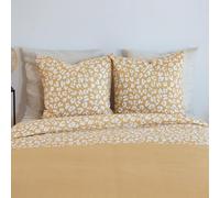 CÔTE DECO Parure de Lit 220x240 Adulte - Housse de Couette 220x240 cm Imprimé Léopard Réversible + 2 Taies d'oreiller 63x63 cm - 100% Coton - Jaune