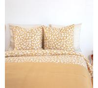 CÔTE DECO Parure de Lit 220x240 Adulte Léopard Jaune 2 Taies Coton 3 pièces