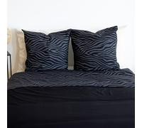 CÔTE DECO Parure de Lit 220x240 Adulte Zèbre Noir - Coton -3 pièces