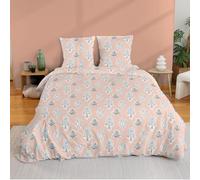 CÔTE DECO Parure de Lit 220x240 cm Adulte en Microfibre Bohème - Housse de Couette 220x240 cm + 2 Taies d'oreiller 63x63 cm Attrape-Rêve Rose et Blanc - 3 Pièces